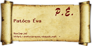Patócs Éva névjegykártya